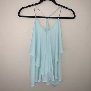 Cute Blue Tank Top with Chain Straps